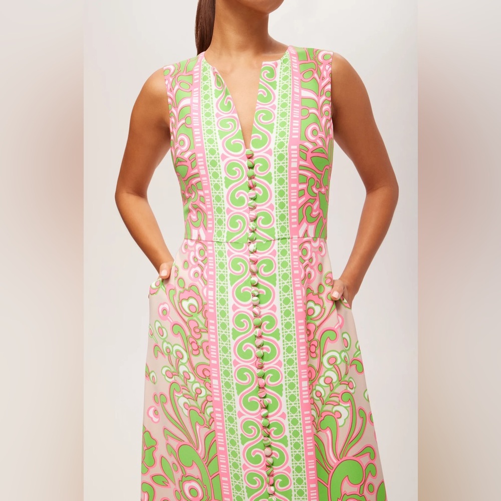 NWT TRINA TURK Novak Sleeveless Midi Dress - Petra Floral - Picture 5 of 10